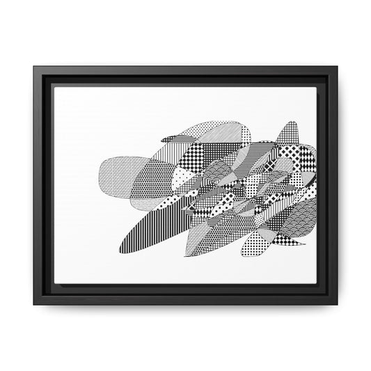 Abstract Black Geometric Matte Canvas Print — Framed Wall Art